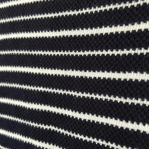 Talbots Nautical Pullover V-Neck Navy White Stripes 3/4 Sleeve Knit Blouse, sz S - Picture 6 of 7